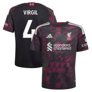Liverpool adidas Third Shirt 2026-27 - Kids with Virgil 4 printing