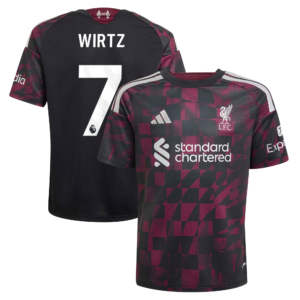 Liverpool adidas Third Shirt 2026-27 - Kids with Wirtz 7 printing