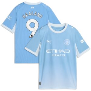 Manchester City PUMA Home Shirt 2026-27 - Kids with Haaland 9 printing