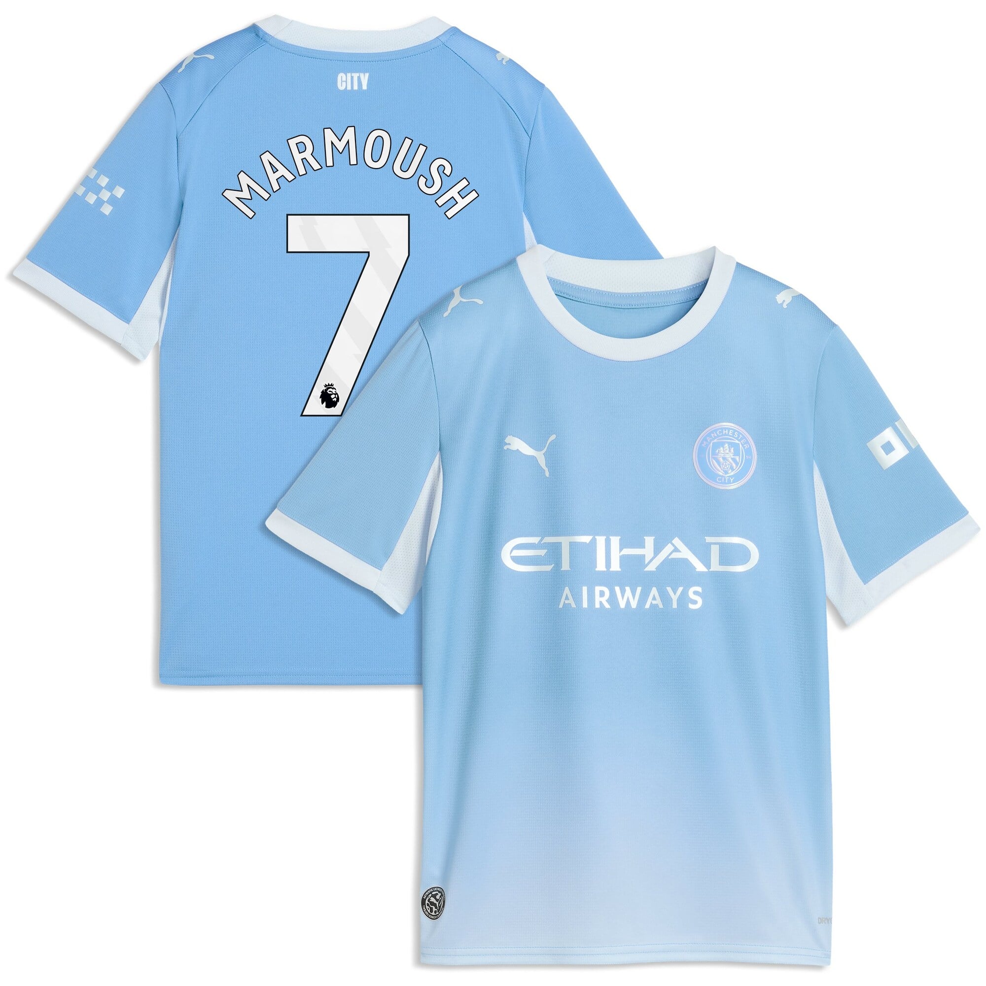 Manchester City PUMA Home Shirt 2026-27 - Kids with Marmoush 7 printing