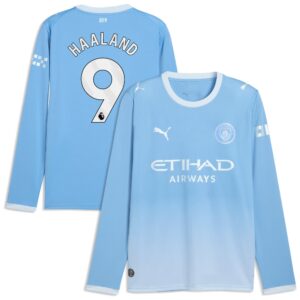 Manchester City PUMA Home Shirt 2026-27 - Long Sleeve with Haaland 9 printing