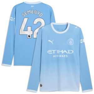 Manchester City PUMA Home Shirt 2026-27 - Long Sleeve with Semenyo 42 printing