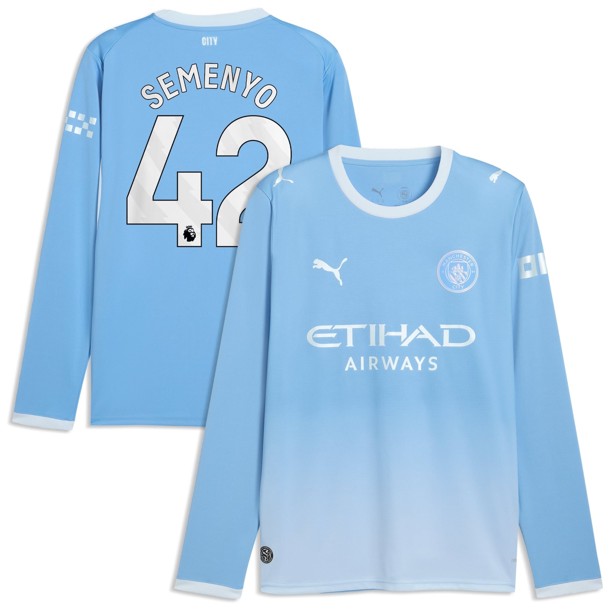 Manchester City PUMA Home Shirt 2026-27 - Long Sleeve with Semenyo 42 printing