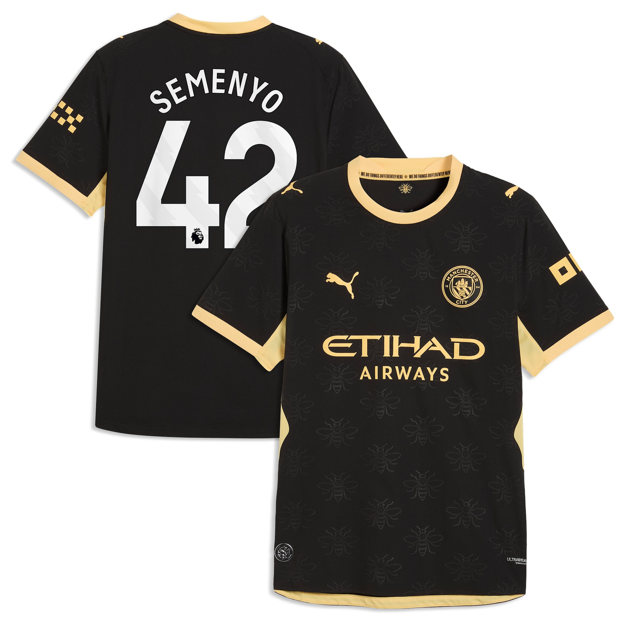 Manchester City Puma Authentic Away Shirt 2026-27 with Semenyo 42 printing