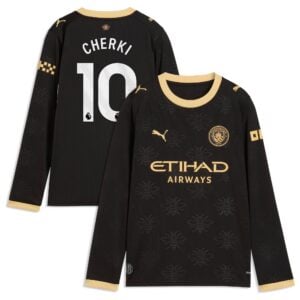 Manchester City Puma Away Shirt 2026-27 - Long Sleeve - Kids with Cherki 10 printing