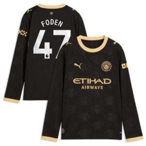 Manchester City Puma Away Shirt 2026-27 - Long Sleeve - Kids with Foden 47 printing
