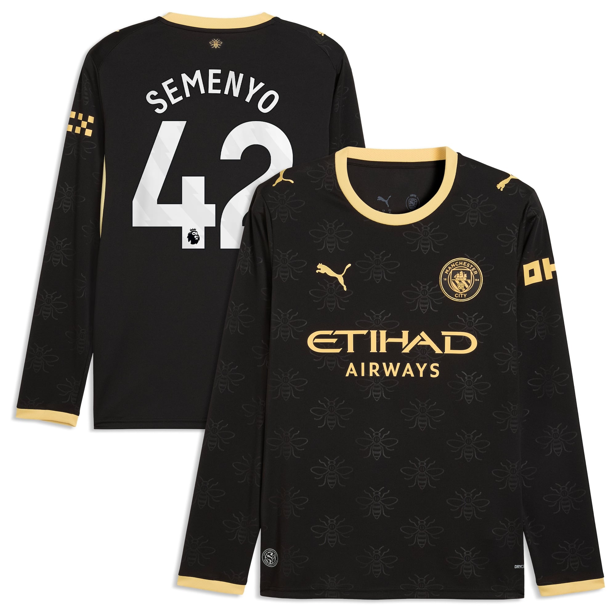 Manchester City Puma Away Shirt 2026-27 - Long Sleeve with Semenyo 42 printing