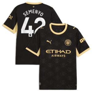 Manchester City Puma Away Shirt 2026-27 with Semenyo 42 printing