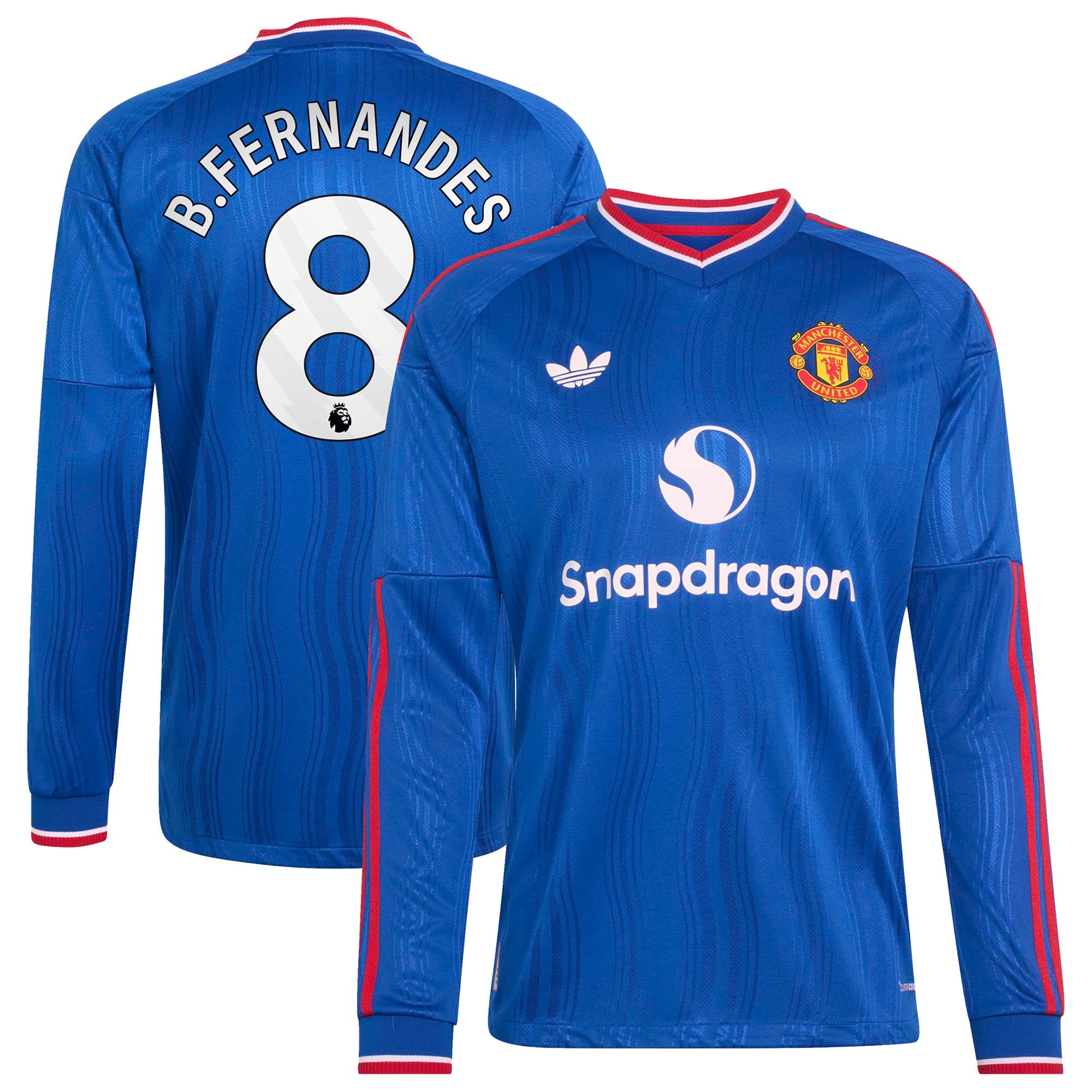 Manchester United adidas Away Authentic Shirt 2026-27 - Long Sleeve with B.Fernandes 8 printing