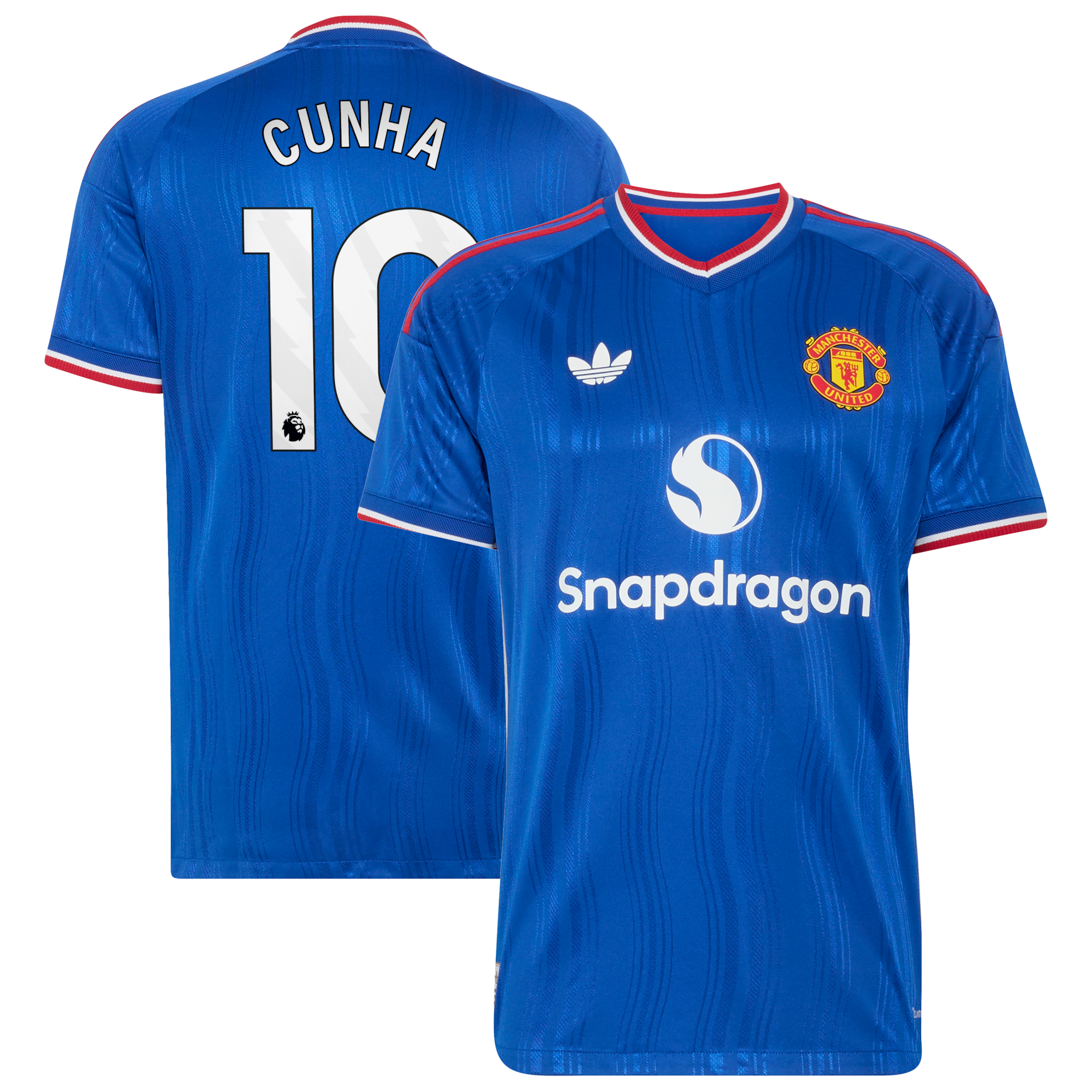 Manchester United adidas Away Authentic Shirt 2026-27 with Cunha 10 printing