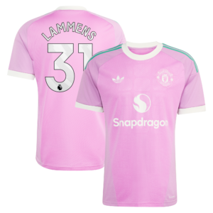 Manchester United adidas Away Goalkeeper Shirt 2026-27 with Lammens 31 printing