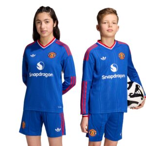 Manchester United adidas Away Shirt 2026-27 - Kids - Long Sleeve