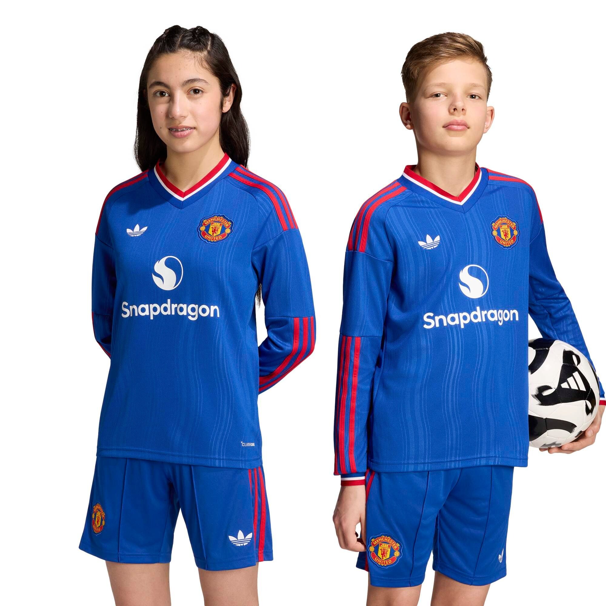 Manchester United adidas Away Shirt 2026-27 - Kids - Long Sleeve