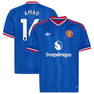 Manchester United adidas Away Shirt 2026-27 - Kids with Amad 16 printing