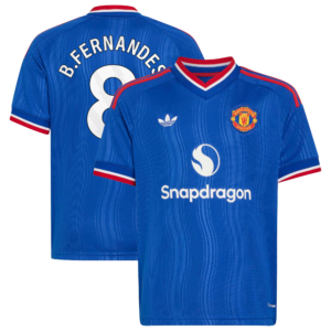 Manchester United adidas Away Shirt 2026-27 - Kids with B.Fernandes 8 printing