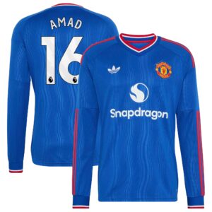 Manchester United adidas Away Shirt 2026-27 - Long Sleeve with Amad 16 printing