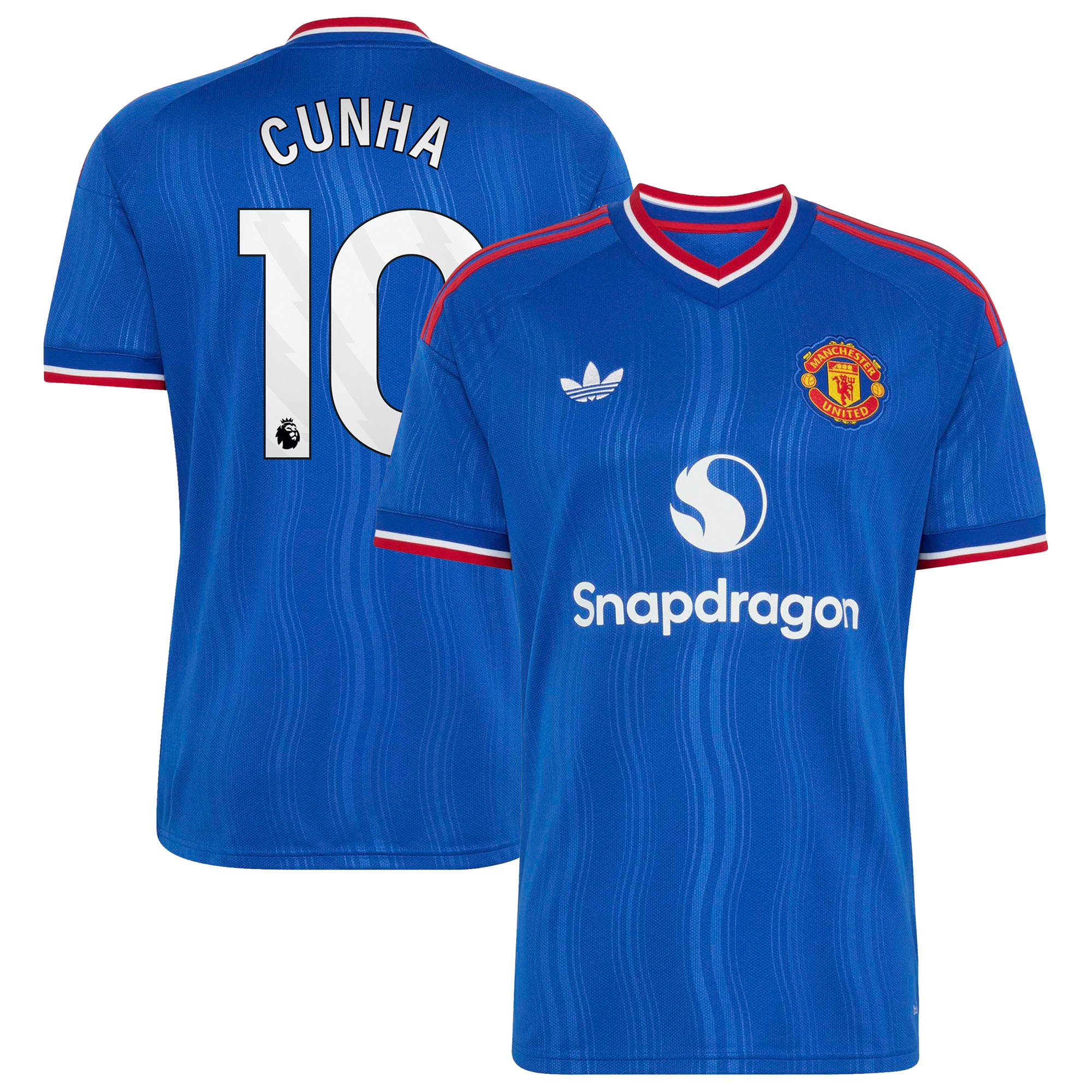 Manchester United adidas Away Shirt 2026-27 with Cunha 10 printing