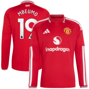 Manchester United adidas Home Authentic Shirt 2026-27 - Long sleeve with Mbeumo 19 printing