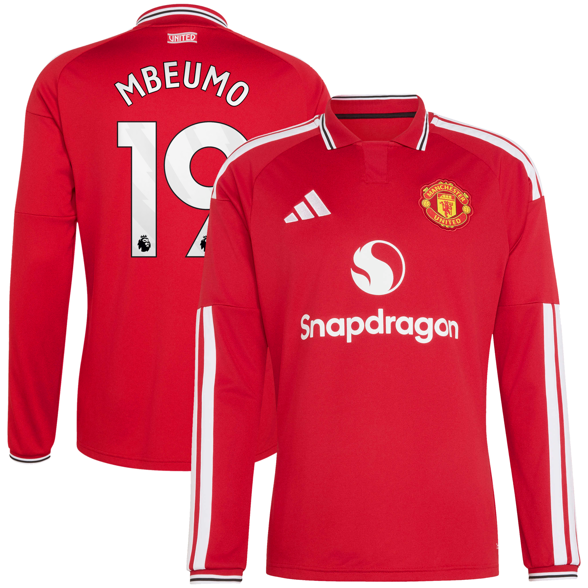 Manchester United adidas Home Authentic Shirt 2026-27 - Long sleeve with Mbeumo 19 printing