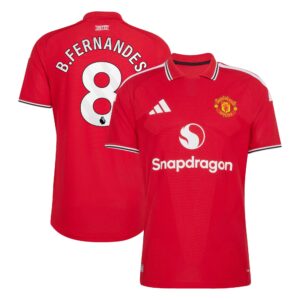 Manchester United adidas Home Authentic Shirt 2026-27 with B.Fernandes 8 printing