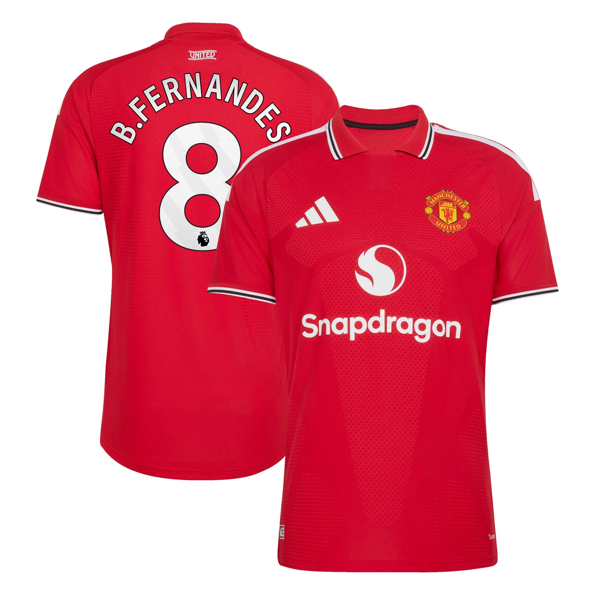 Manchester United adidas Home Authentic Shirt 2026-27 with B.Fernandes 8 printing