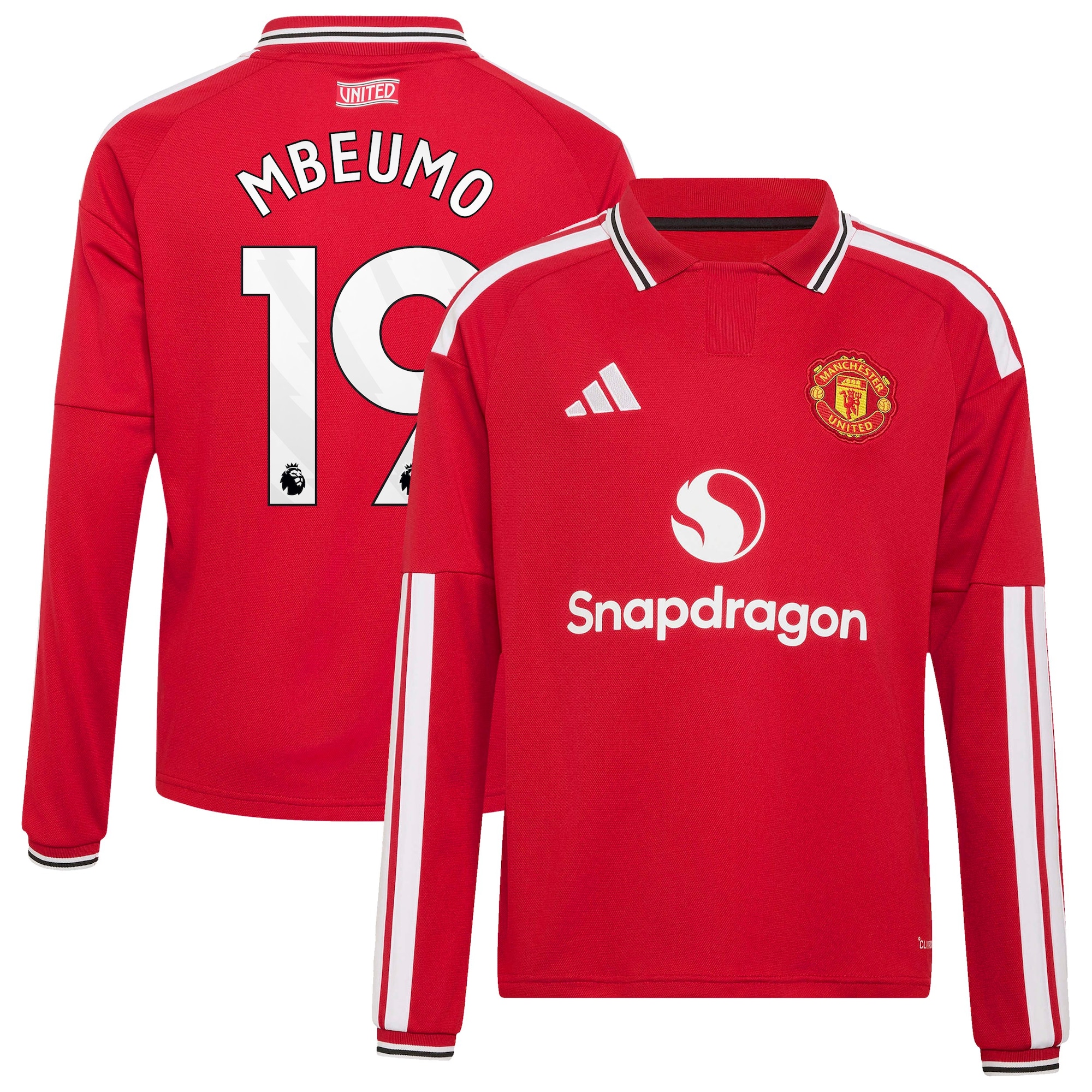 Manchester United adidas Home Shirt 2026-27 - Kids - Long Sleeve with Mbeumo 19 printing