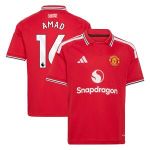 Manchester United adidas Home Shirt 2026-27 - Kids with Amad 16 printing