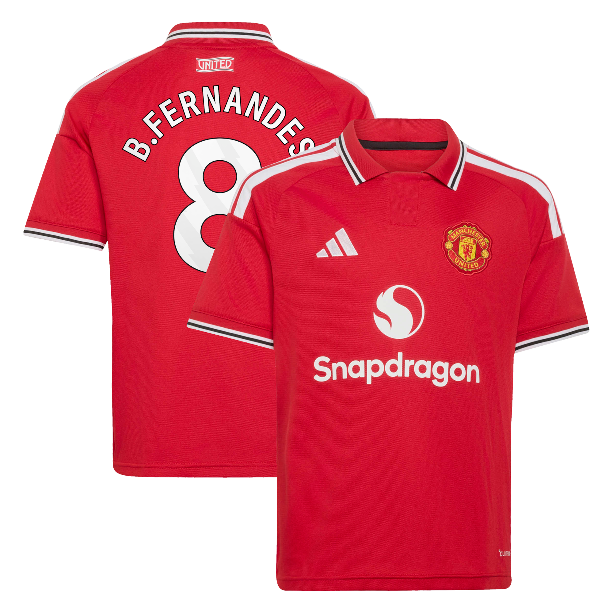 Manchester United adidas Home Shirt 2026-27 - Kids with B.Fernandes 8 printing