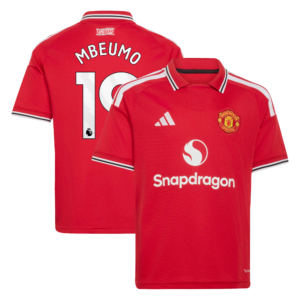 Manchester United adidas Home Shirt 2026-27 - Kids with Mbeumo 19 printing