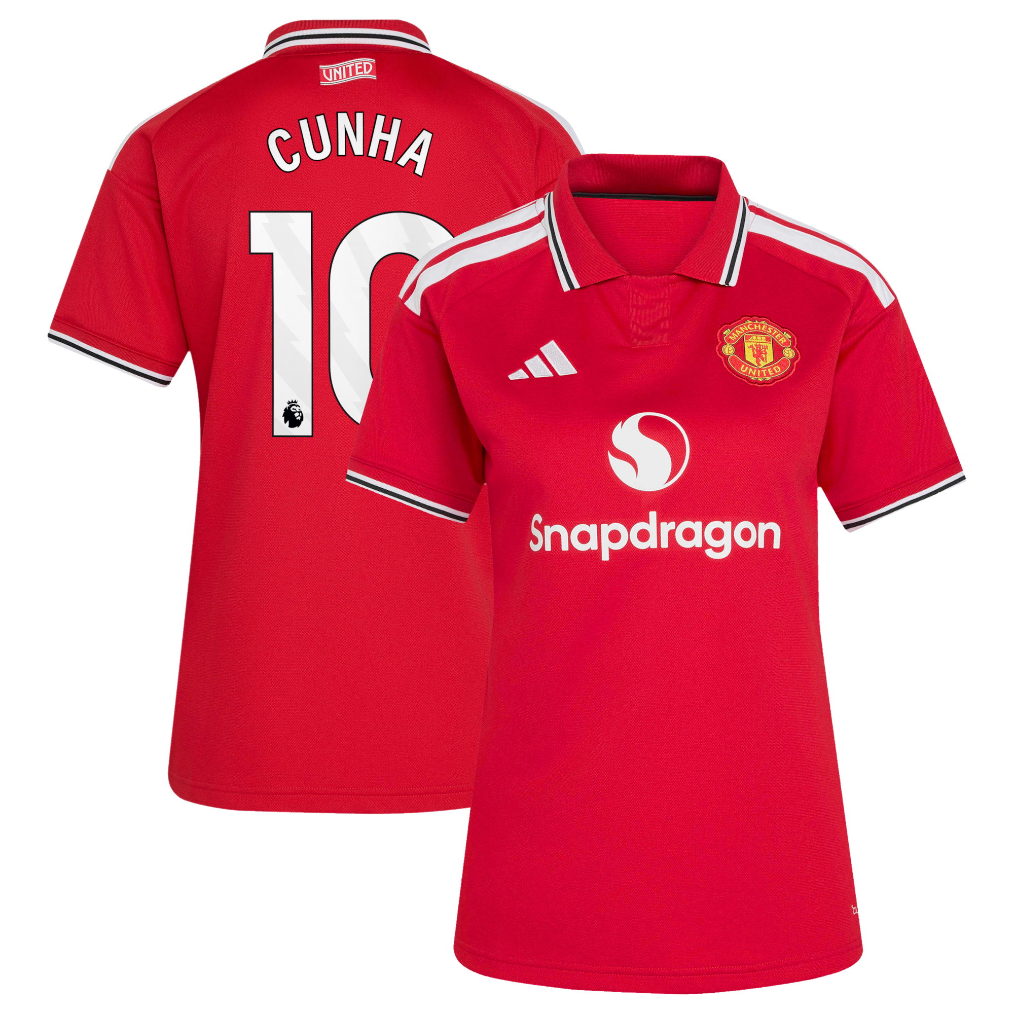 Manchester United adidas Home Shirt 2026-27 - Womens with Cunha 10 printing
