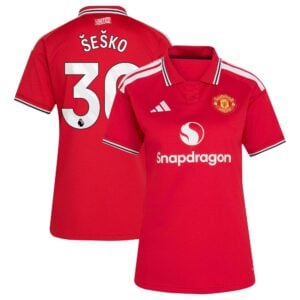 Manchester United adidas Home Shirt 2026-27 - Womens with Šeško 30 printing