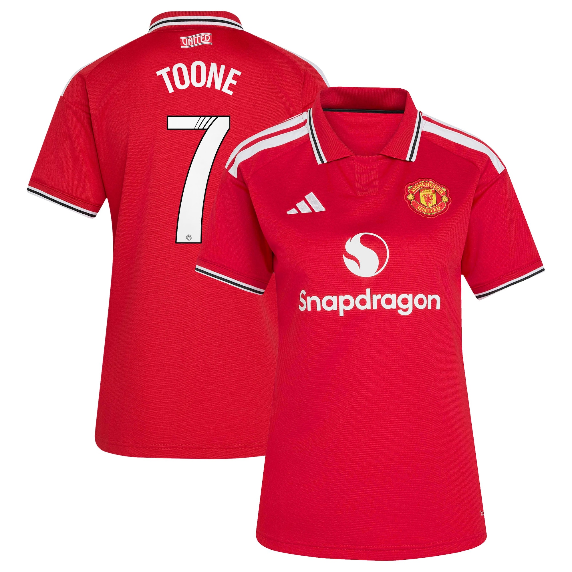 Manchester United adidas Home Shirt 2026-27 - Womens with Toone 7 printing