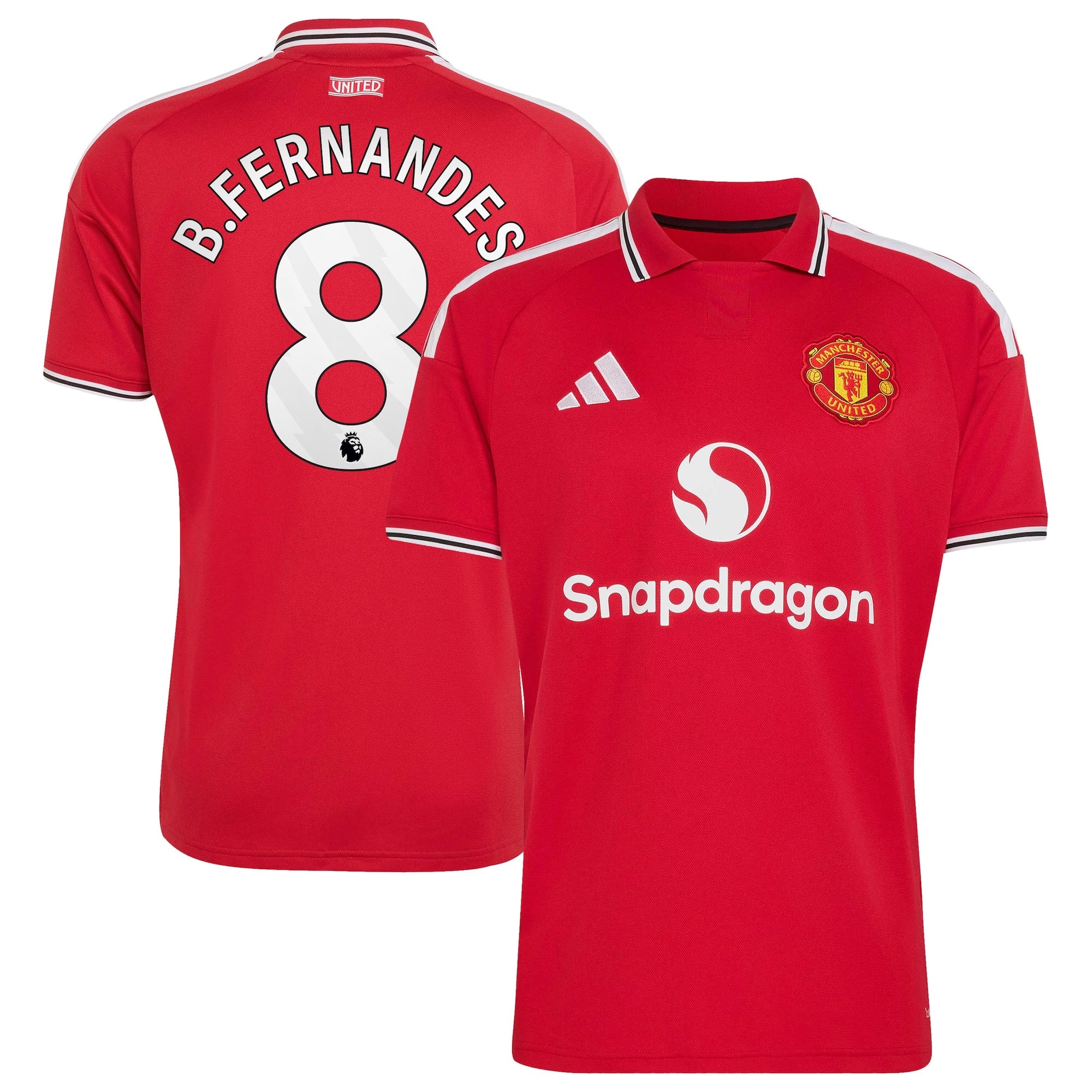 Manchester United adidas Home Shirt 2026-27 with B.Fernandes 8 printing