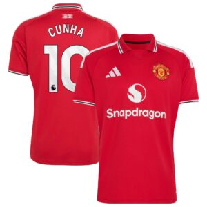 Manchester United adidas Home Shirt 2026-27 with Cunha 10 printing