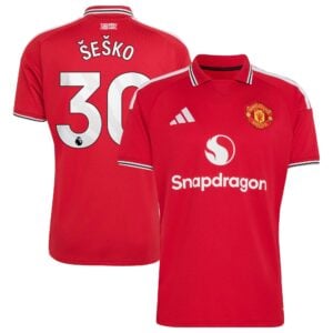 Manchester United adidas Home Shirt 2026-27 with Šeško 30 printing