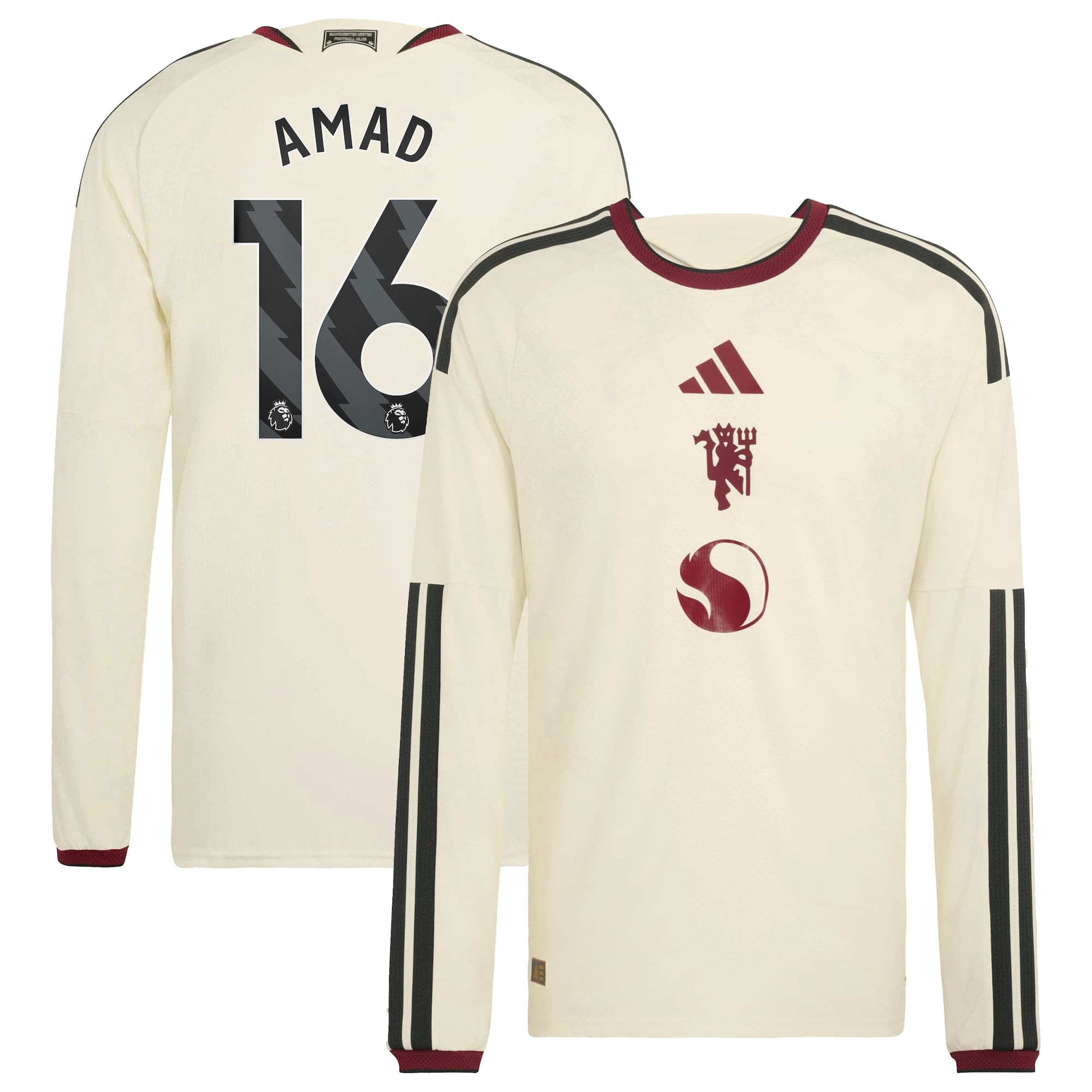 Manchester United adidas Third Authentic Shirt 2026-27 - Long Sleeve with Amad 16 printing