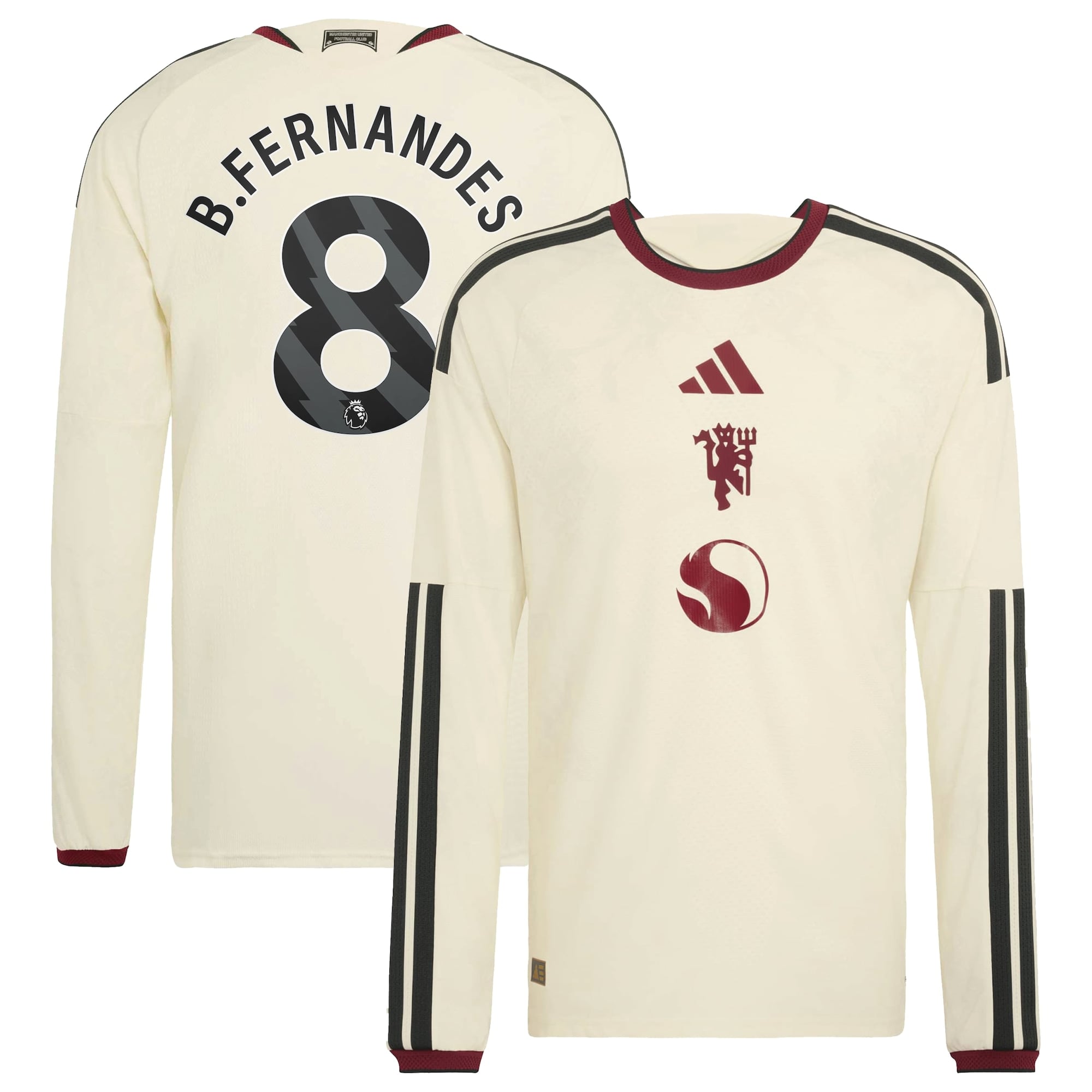 Manchester United adidas Third Authentic Shirt 2026-27 - Long Sleeve with B.Fernandes 8 printing
