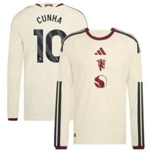 Manchester United adidas Third Authentic Shirt 2026-27 - Long Sleeve with Cunha 10 printing