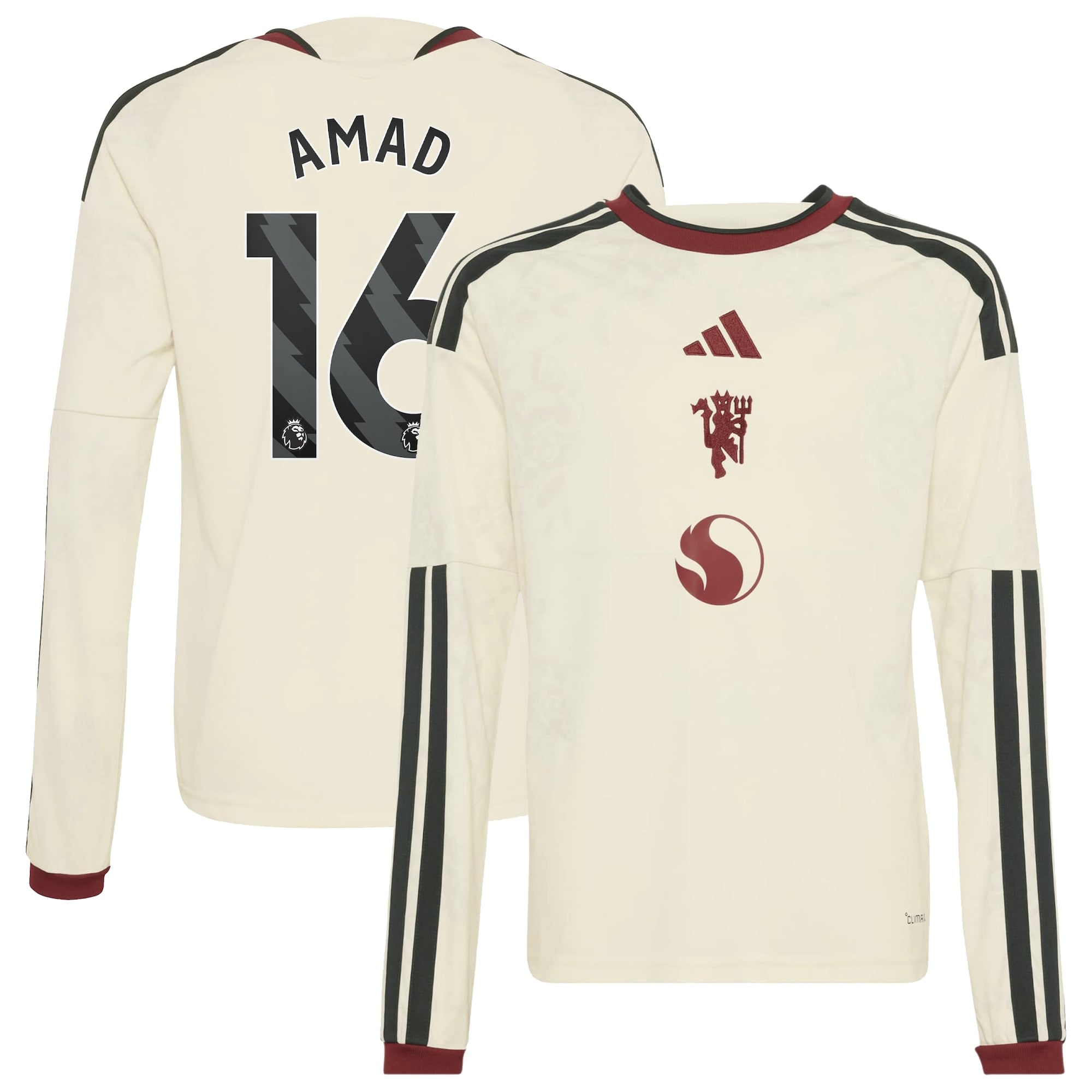 Manchester United adidas Third Shirt 2026-27 - Long Sleeve - Kids with Amad 16 printing