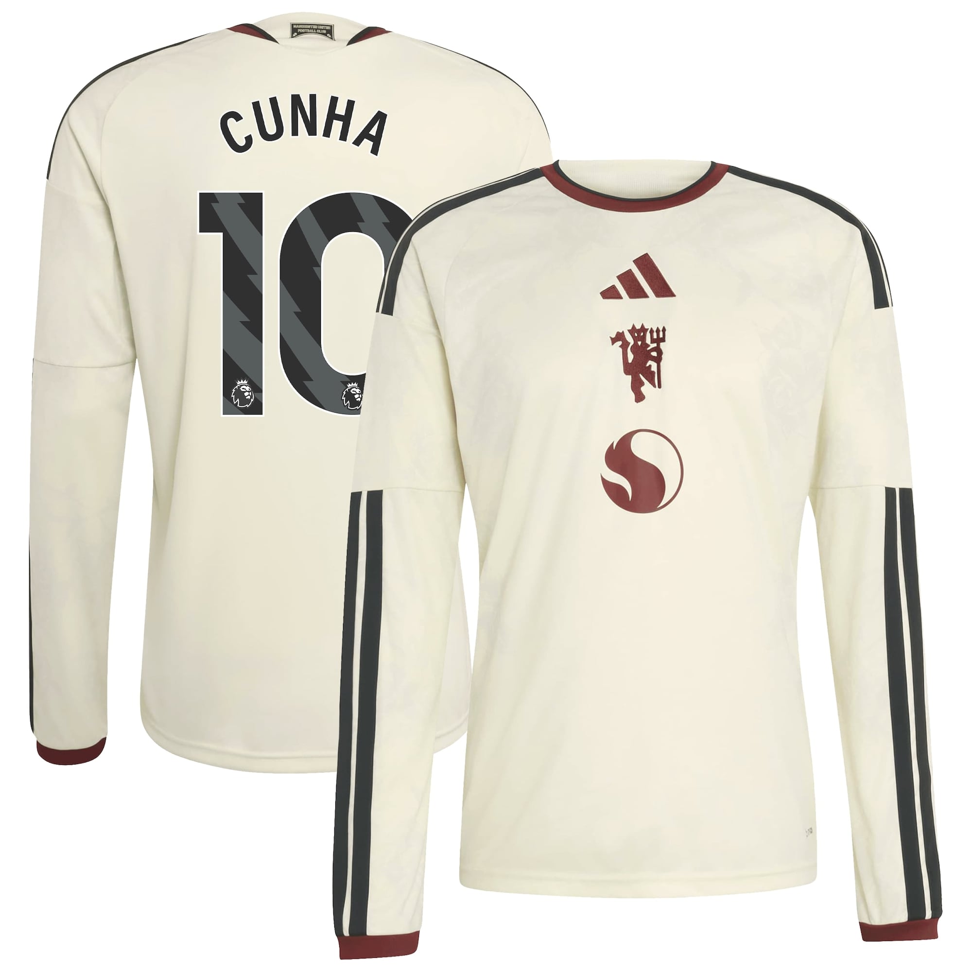 Manchester United adidas Third Shirt 2026-27 - Long Sleeve with Cunha 10 printing