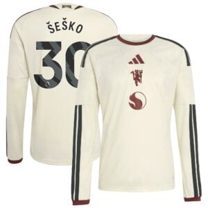 Manchester United adidas Third Shirt 2026-27 - Long Sleeve with Šeško 30 printing