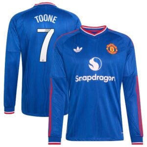 Manchester United adidas WSL Away Authentic Shirt 2026-27 - Long Sleeve with Toone 7 printing