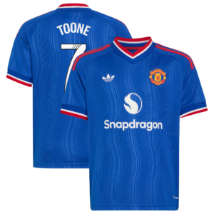 Manchester United adidas WSL Away Shirt 2026-27 - Kids with Toone 7 printing