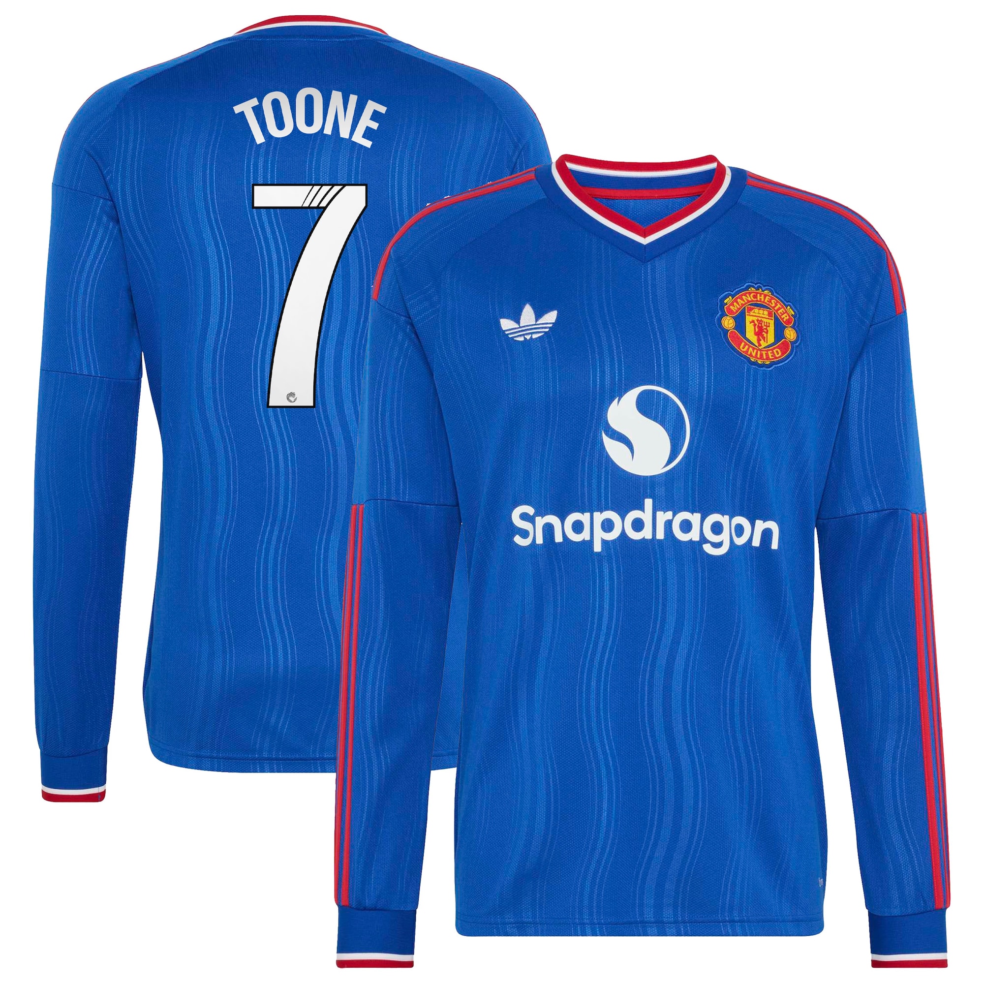 Manchester United adidas WSL Away Shirt 2026-27 - Long Sleeve with Toone 7 printing
