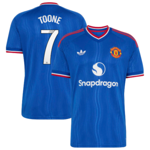 Manchester United adidas WSL Away Shirt 2026-27 with Toone 7 printing