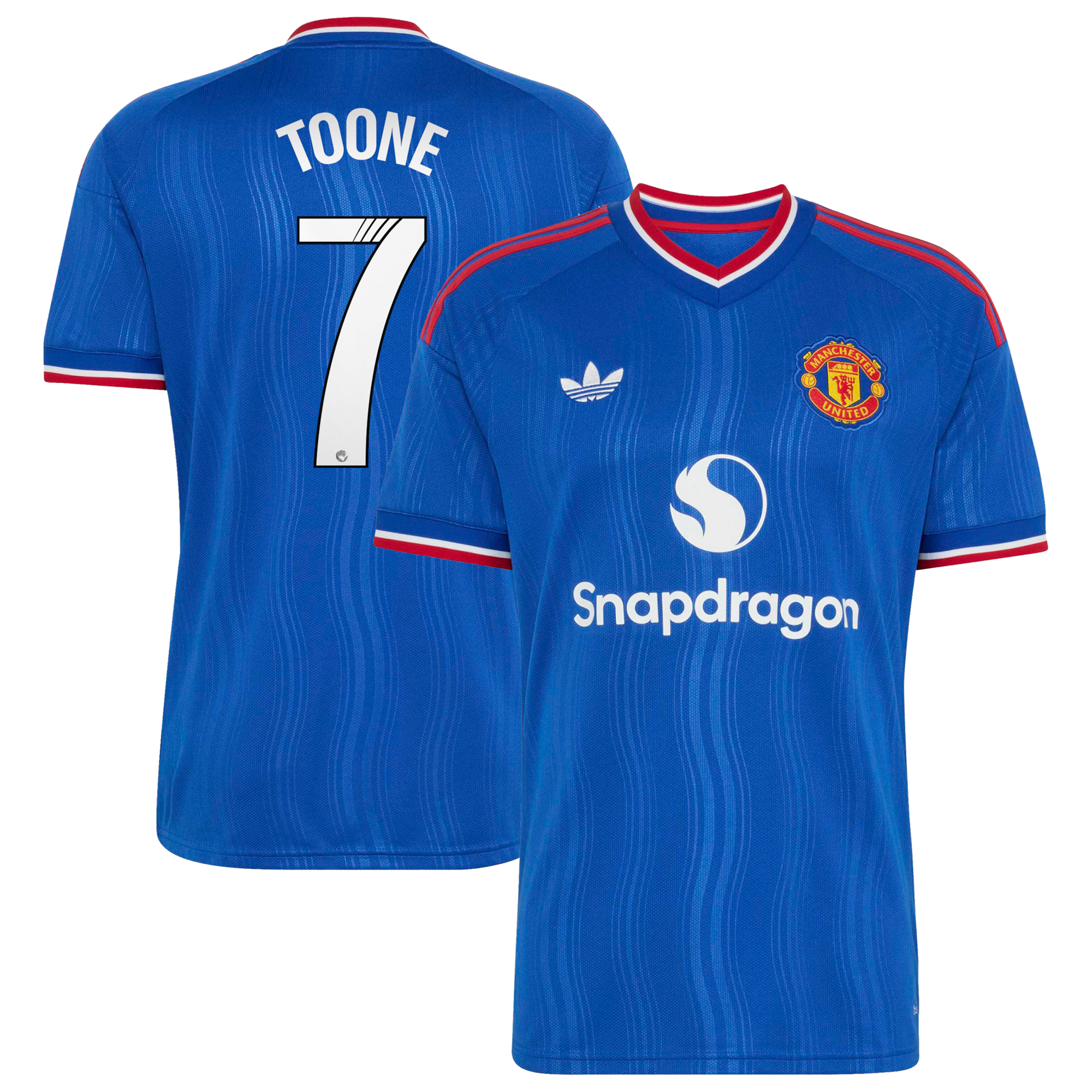 Manchester United adidas WSL Away Shirt 2026-27 with Toone 7 printing