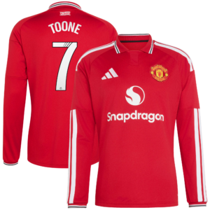 Manchester United adidas WSL Home Authentic Shirt 2026-27 - Long sleeve with Toone 7 printing