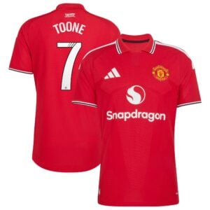 Manchester United adidas WSL Home Authentic Shirt 2026-27 with Toone 7 printing