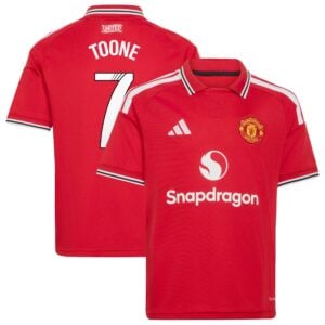 Manchester United adidas WSL Home Shirt 2026-27 - Kids with Toone 7 printing