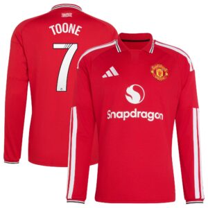 Manchester United adidas WSL Home Shirt 2026-27 - Long Sleeve with Toone 7 printing